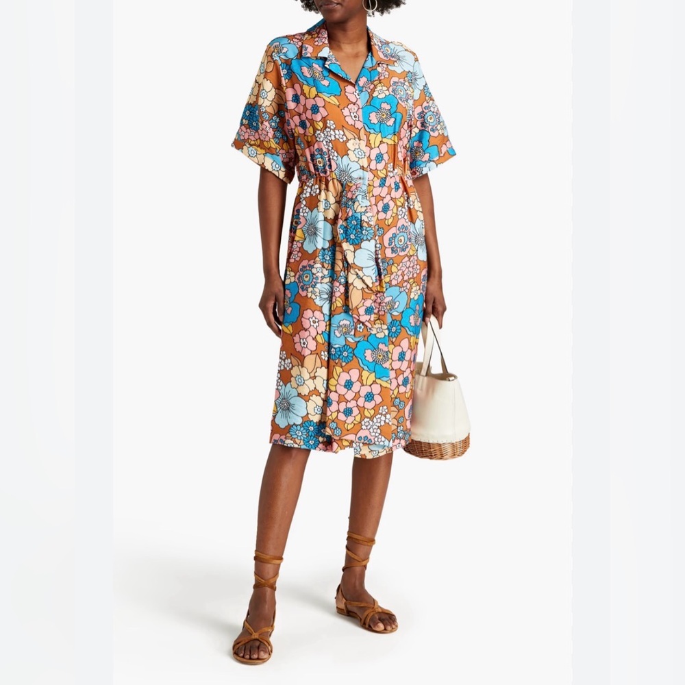 Dodo Bar Or Nancy Midi Shirt Dress size small missing button